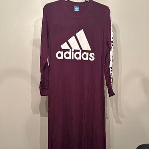 Adidas Women's Long Sleeve Dress in Deep Burgundy